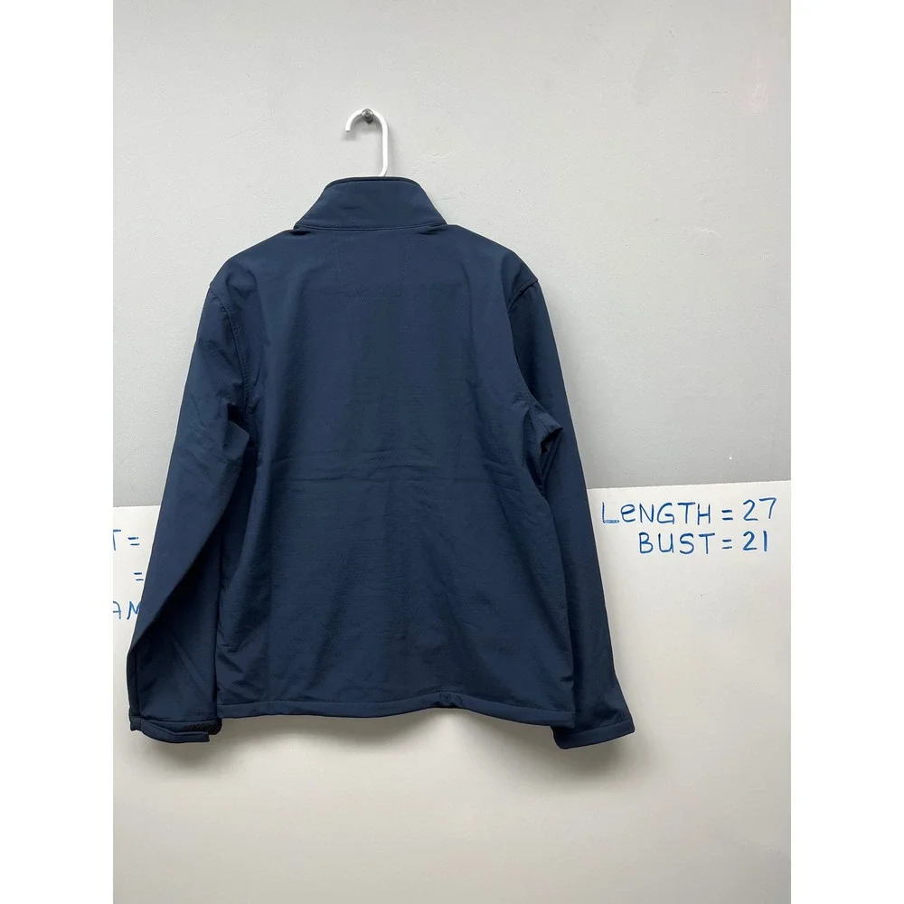 Free Country Men Jacket Size M Navy Super Softshell Wind Breaker Water Resistant